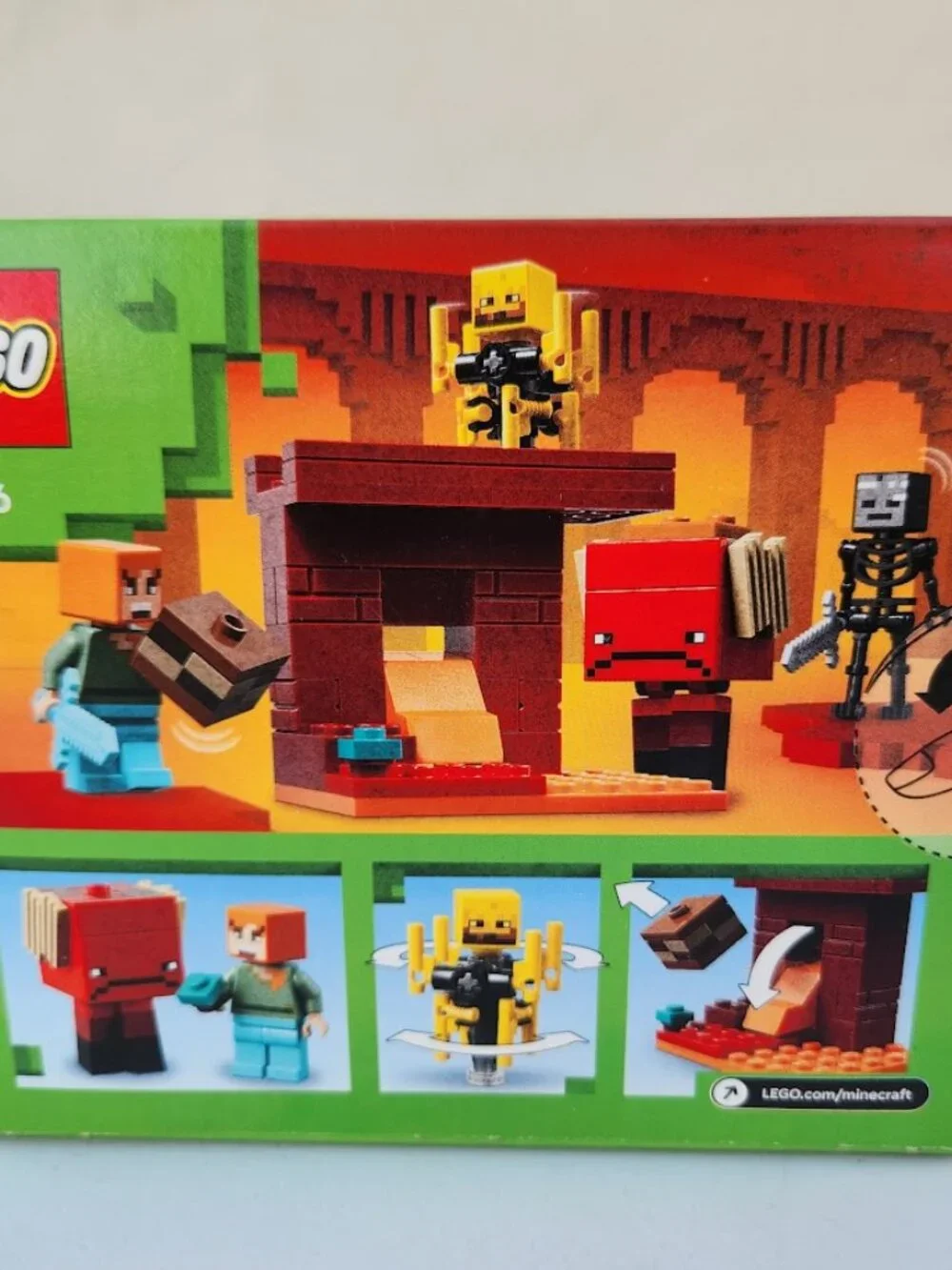 NEW 21266 LEGO Minecraft The Nether Lava Battle Toy Building Set Alex, Wither Sk
